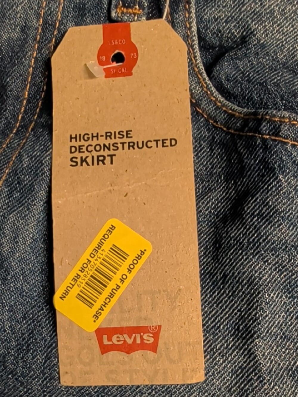 Levi's High-Rise Deconstructed Denim Skirt Size 10/W30 MSRP $59.50 - Picture 6 of 6